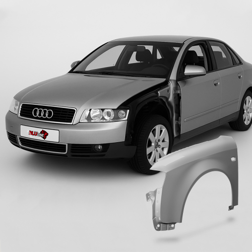 FENDER AUDI A4 B6 LY7Q LEFT SILVER 00-04 FRONT WING NEW PAINTED WITH INDICATOR HOLE
